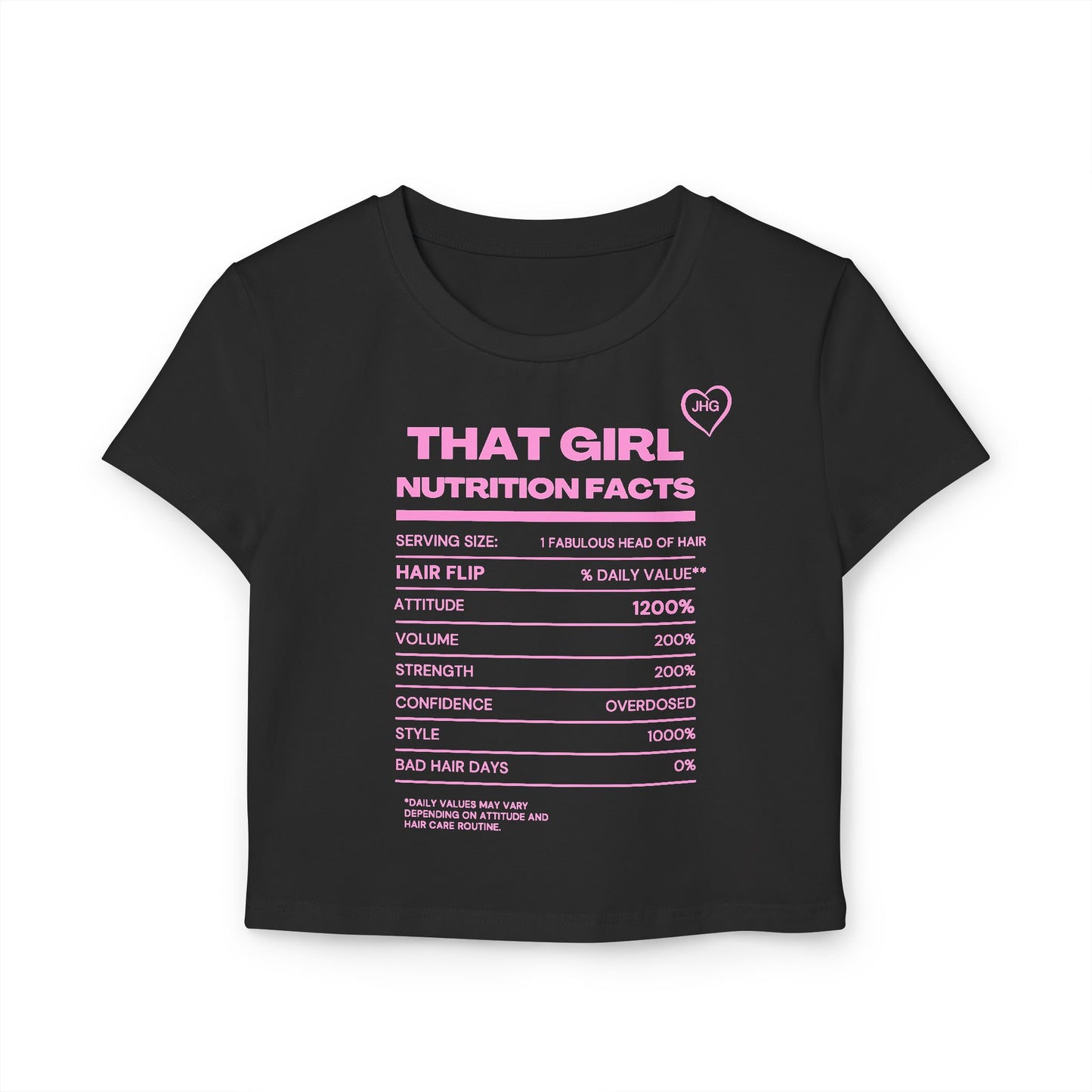 That Girl Nutrient Facts" Baby Crop Tee